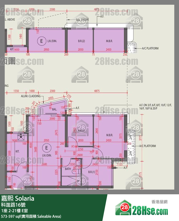 嘉熙 单位平面图(由 28Hse 提供)