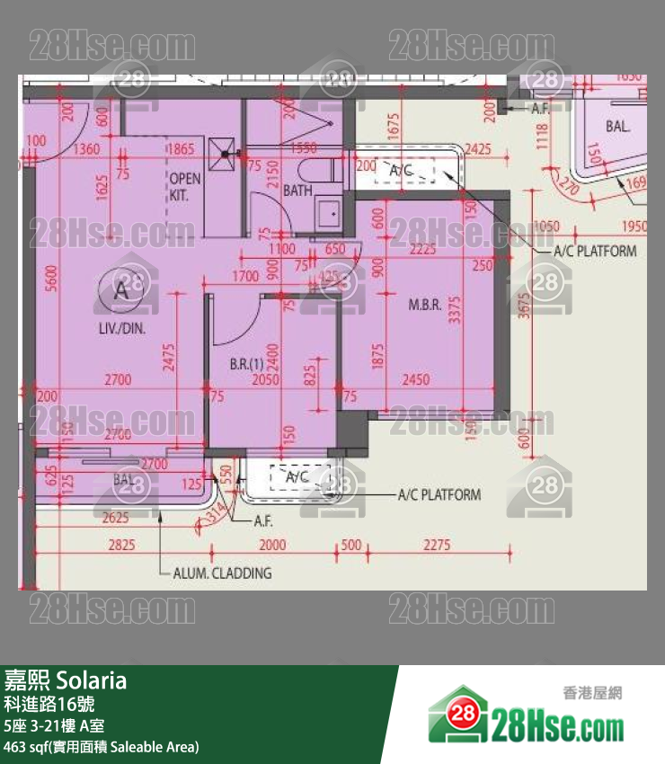 嘉熙 5座 3樓 A室 平面圖