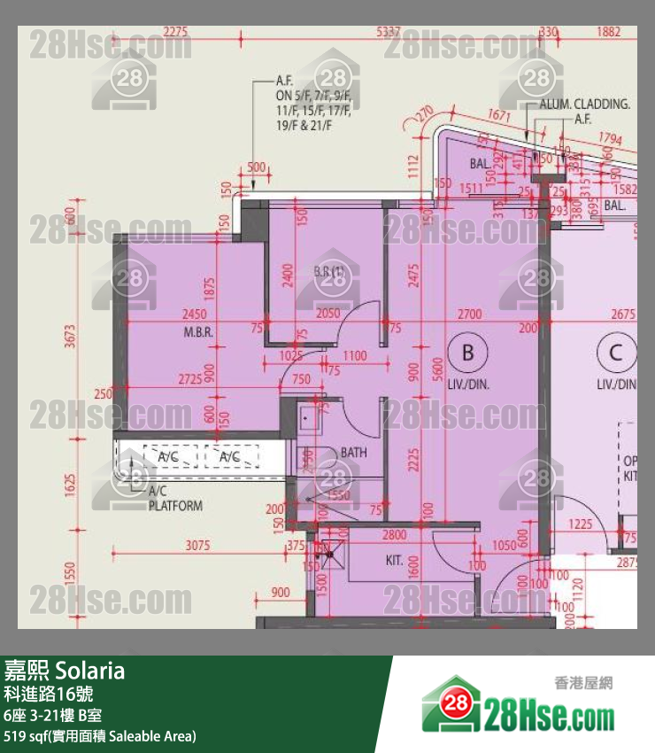 嘉熙 6座 15樓 B室 平面圖