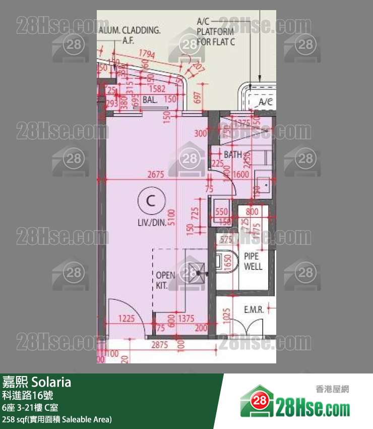 嘉熙 6座 6樓 C室 平面圖