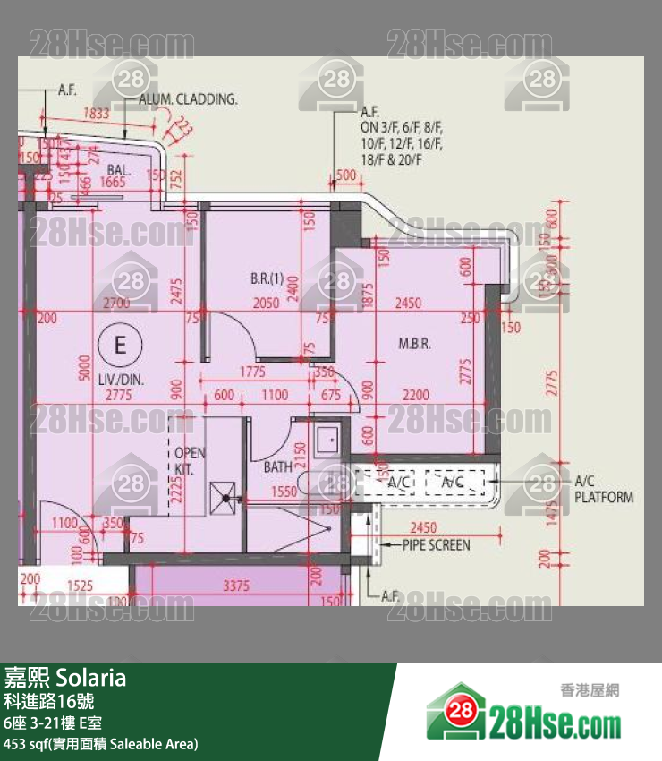 嘉熙 6座 15樓 E室 平面圖