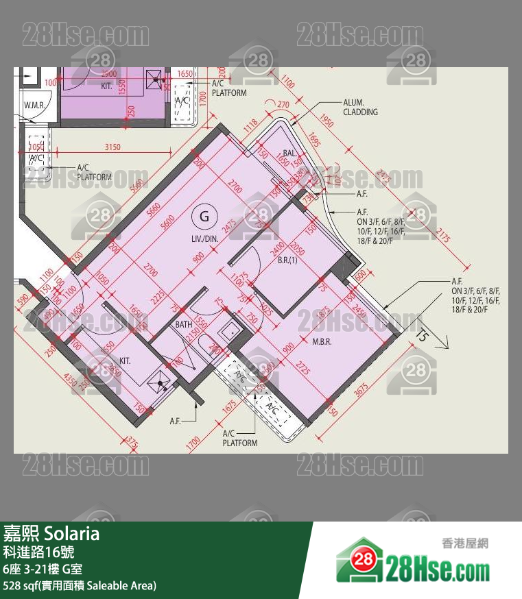 嘉熙 单位平面图(由 28Hse 提供)