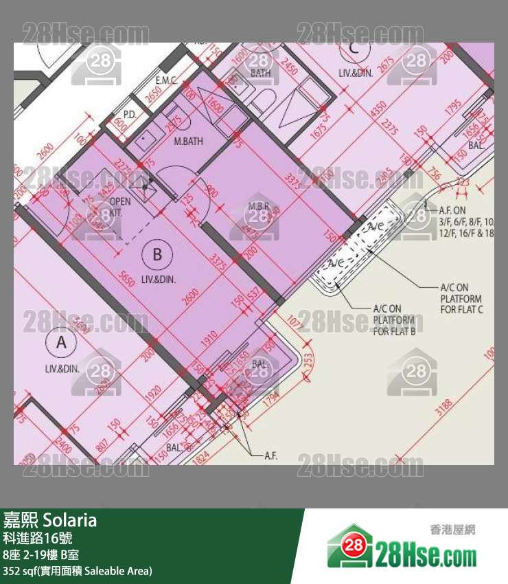 嘉熙 8座 3樓 B室 平面圖