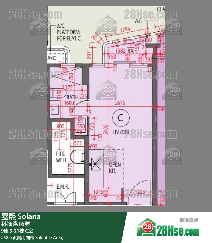 Solaria Unit FloorPlan (Provided by 28Hse)