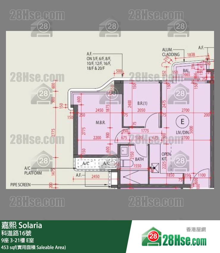 嘉熙 9座 18楼 E室 平面图
