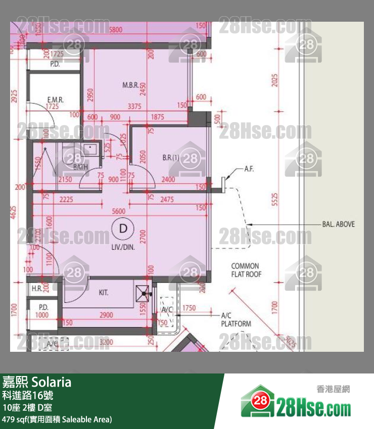 嘉熙 10座 2樓 D室 平面圖