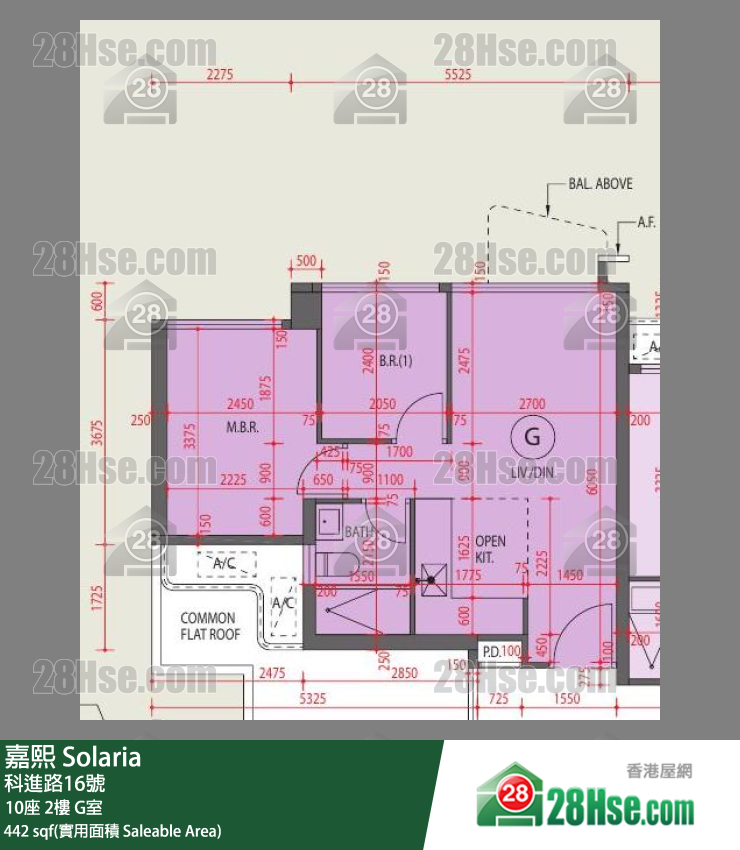 嘉熙 10座 2樓 G室 平面圖