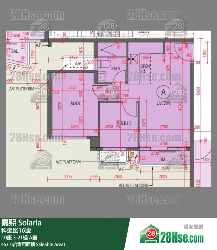 嘉熙 单位平面图(由 28Hse 提供)
