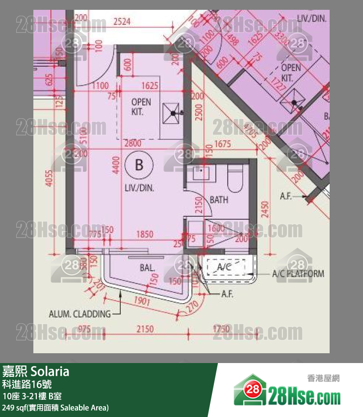 嘉熙 单位平面图(由 28Hse 提供)