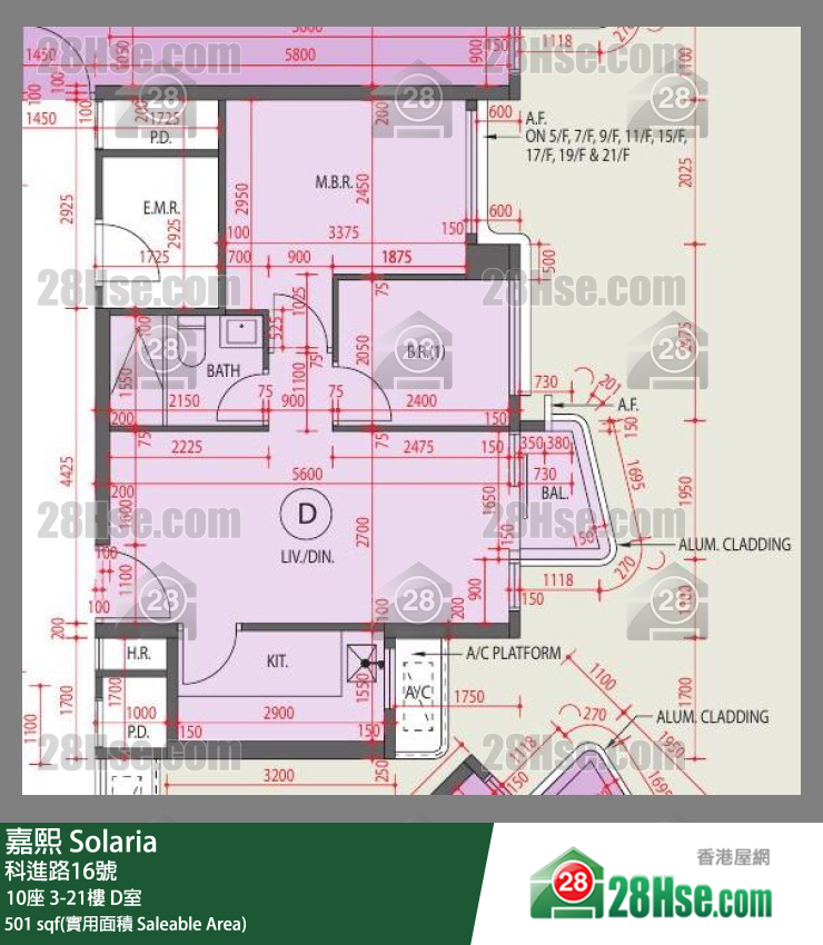 嘉熙 10座 3樓 D室 平面圖