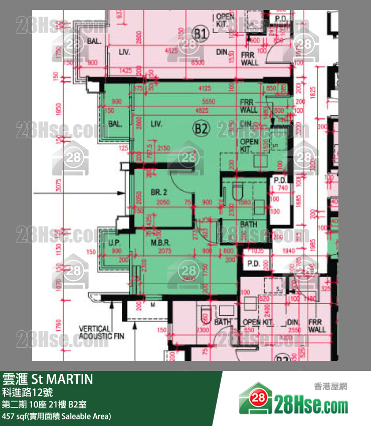 雲滙 第二期 10座 21樓 B2室 平面圖