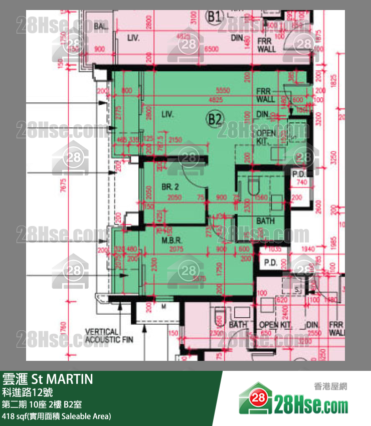 雲滙 第二期 10座 2樓 B2室 平面圖