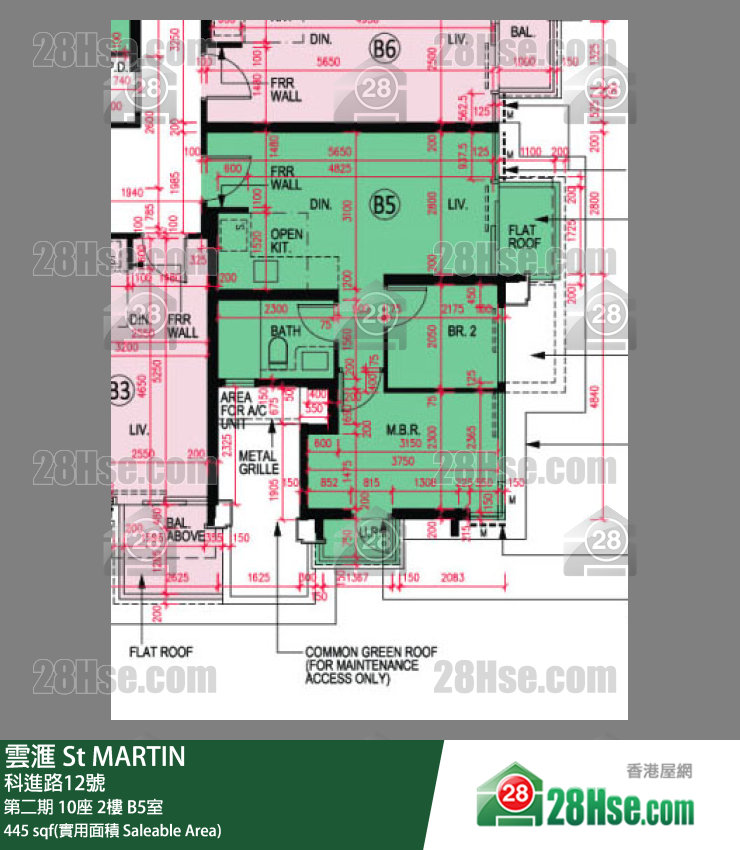 雲滙 第二期 10座 2樓 B5室 平面圖