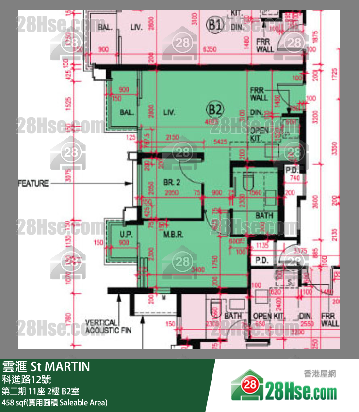 雲滙 第二期 11座 2樓 B2室 平面圖