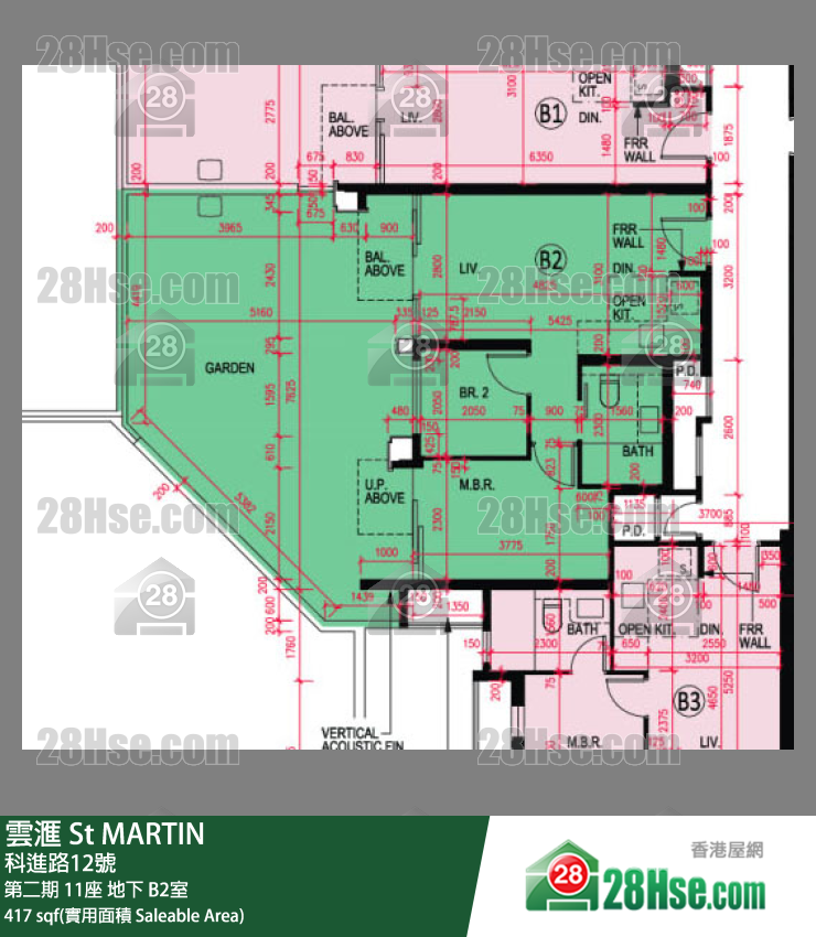 雲滙 第二期 11座 B2室 平面圖