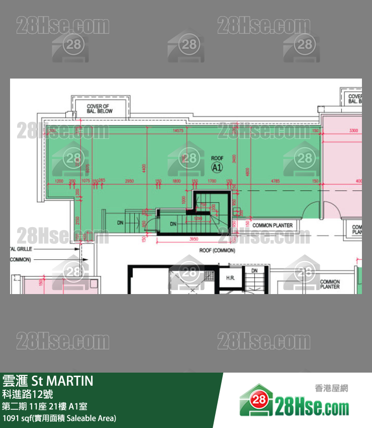 雲滙 第二期11座21樓 A1室 平面圖