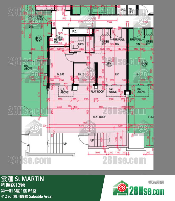 雲滙 第一期 3座 1樓 B5室 平面圖