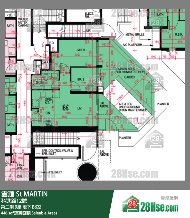 雲滙 第二期 9座 B6室 平面圖