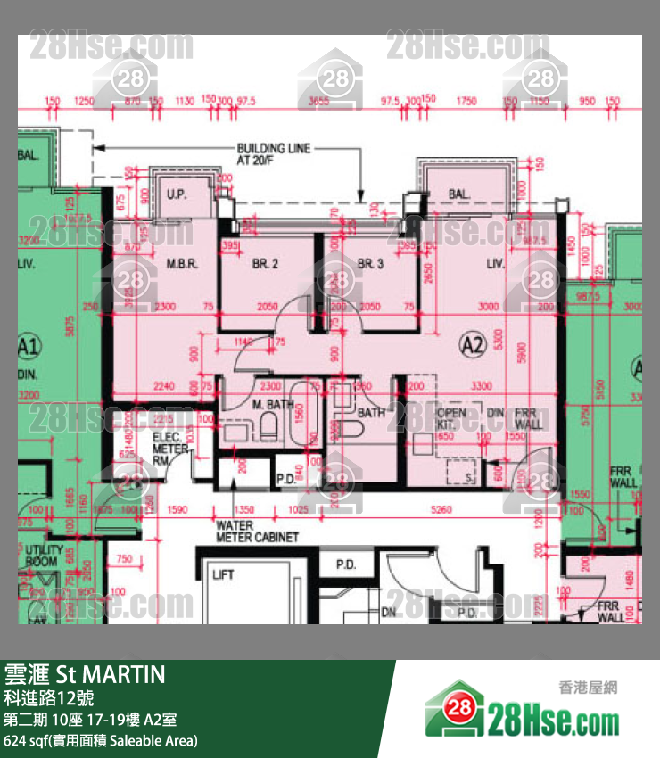 雲滙 第二期 10座 18樓 A2室 平面圖