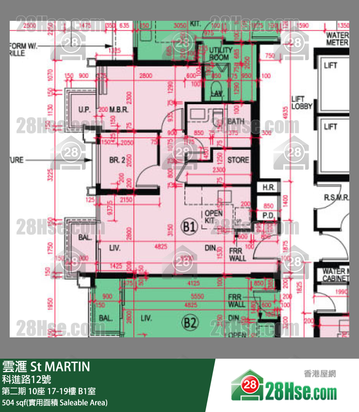 雲滙 第二期 10座 18樓 B1室 平面圖