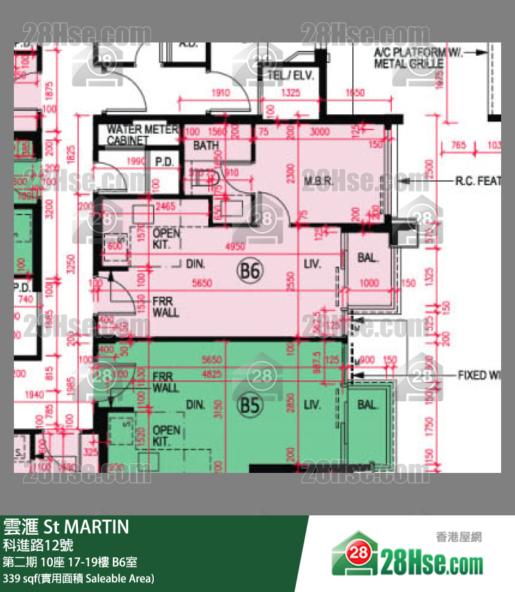 雲滙 第二期 10座 19樓 B6室 平面圖