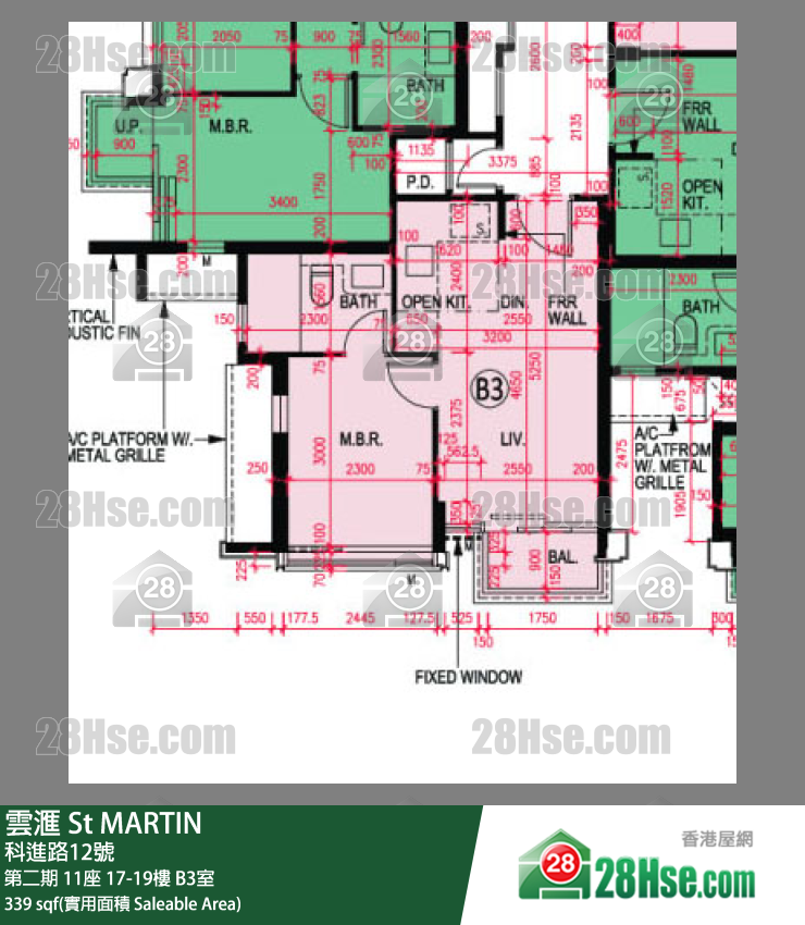 雲滙 第二期 11座 19樓 B3室 平面圖