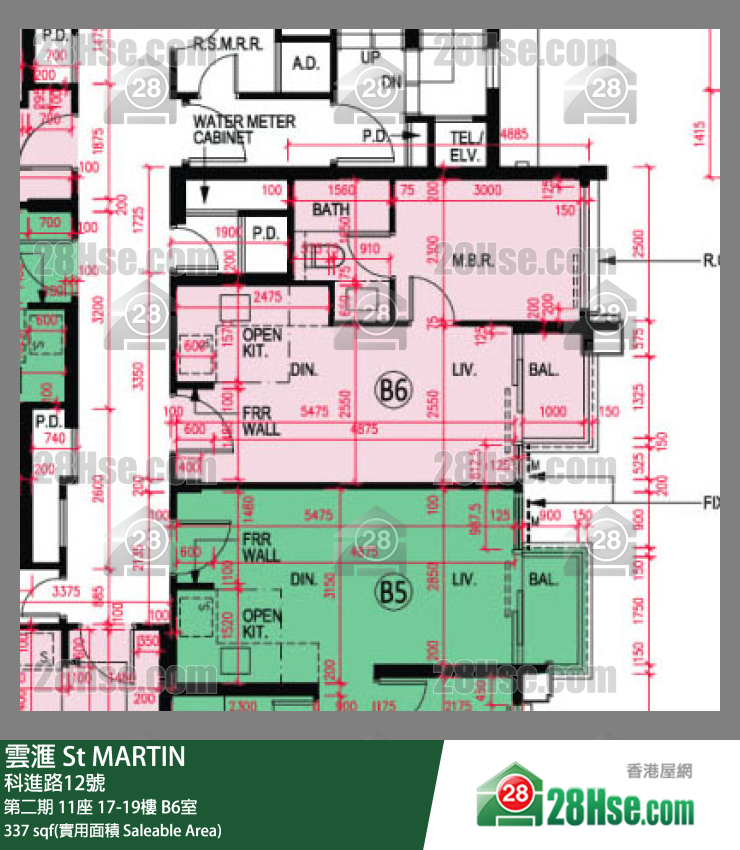 雲滙 第二期 11座 18樓 B6室 平面圖