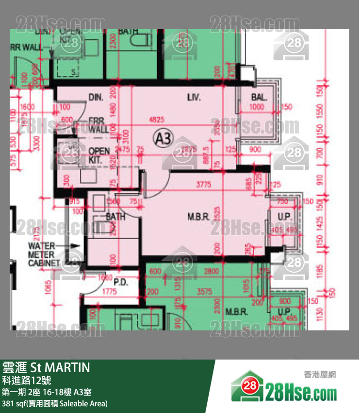 云滙 单位平面图(由 28Hse 提供)