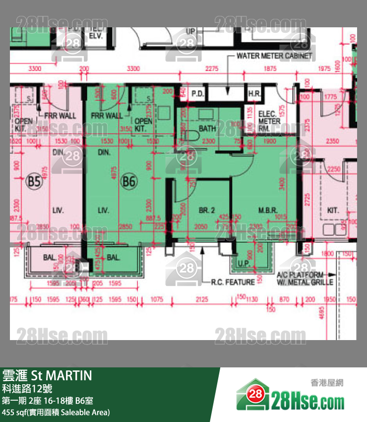 雲滙 第一期 2座 16樓 B6室 平面圖