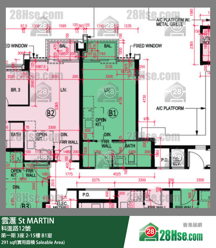 雲滙 第一期 3座 11樓 B1室 平面圖
