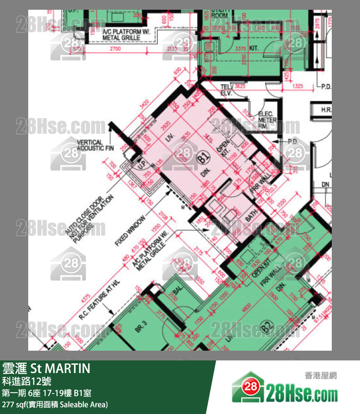 雲滙 第一期 6座 19樓 B1室 平面圖