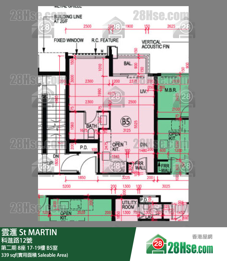雲滙 第二期 8座 19樓 B5室 平面圖