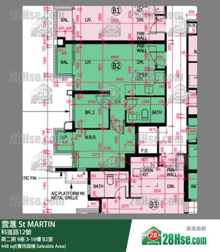 云滙 单位平面图(由 28Hse 提供)