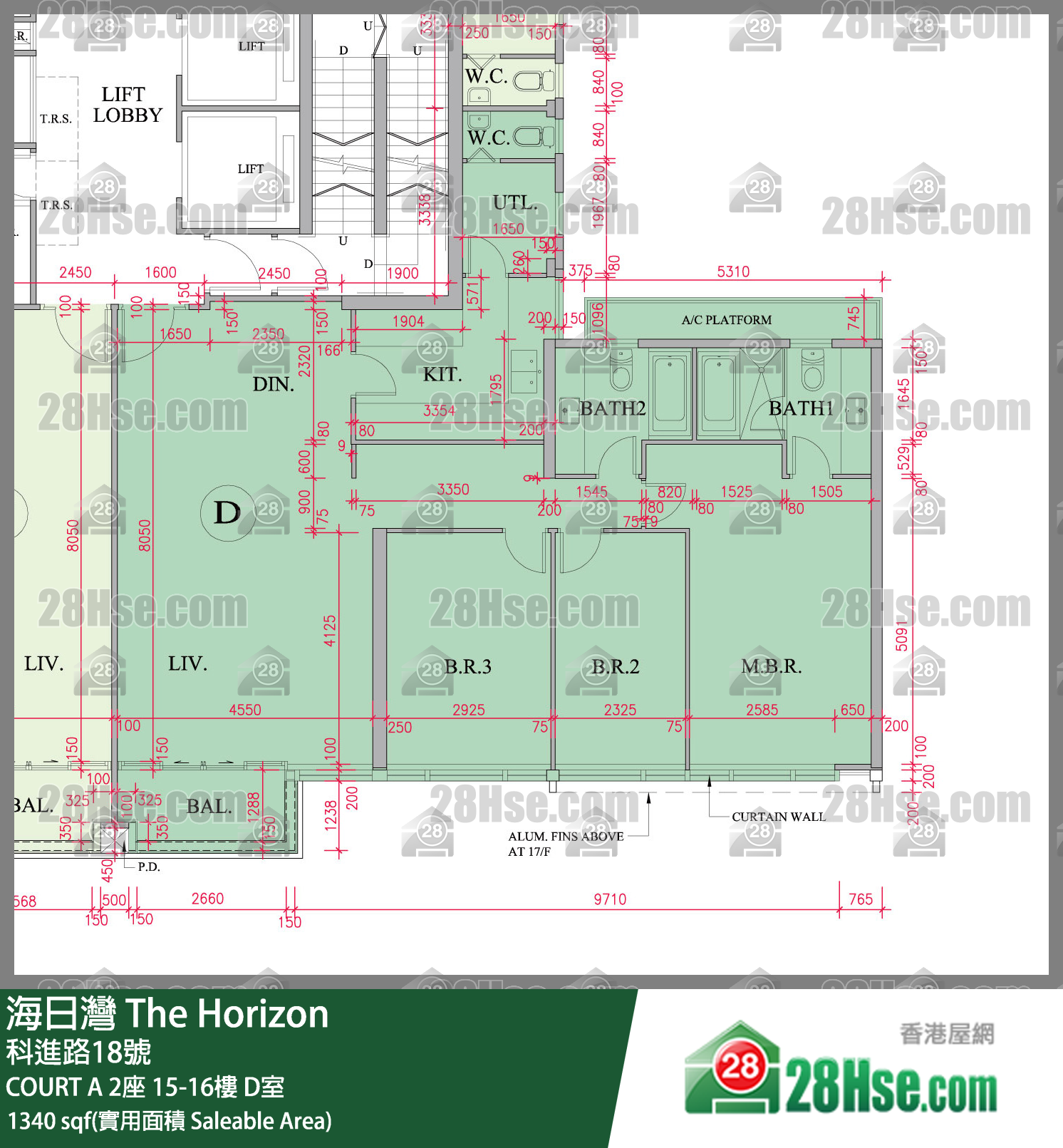 海日灣 大廈COURT A 2座15樓 D室 平面圖