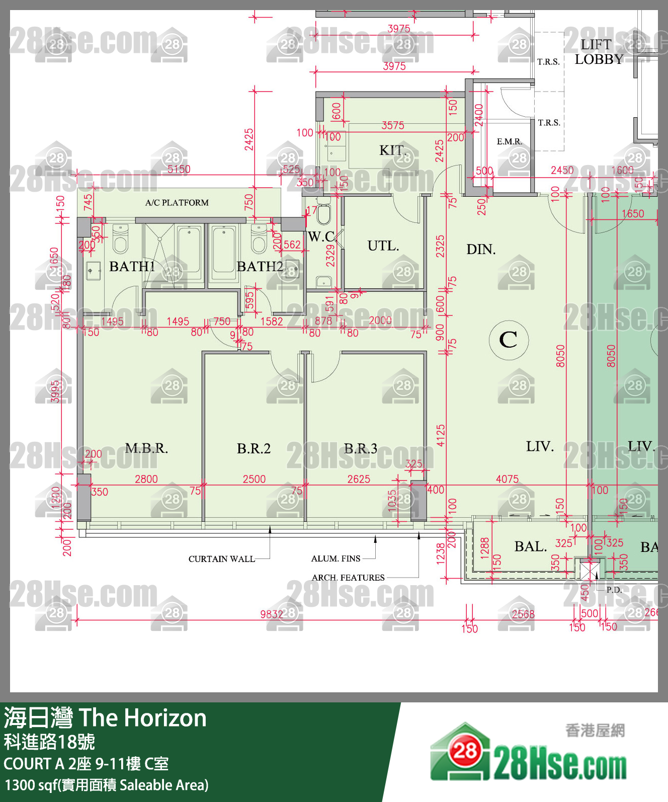海日灣 大廈 COURT A 2座 9樓 C室 平面圖