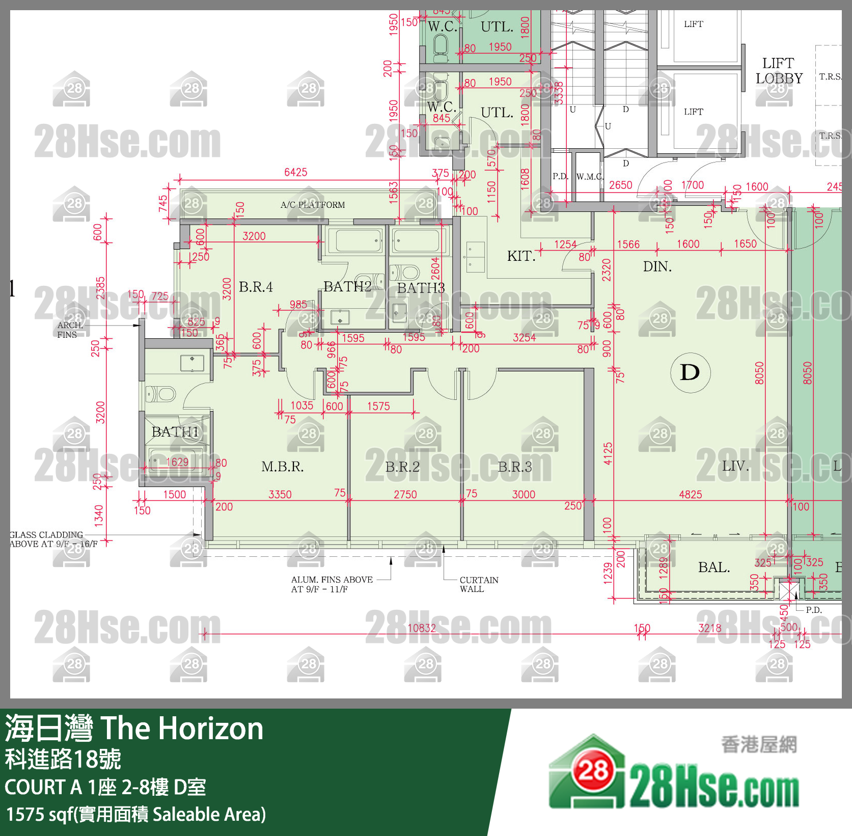 海日灣 大廈COURT A 1座7樓 D室 平面圖