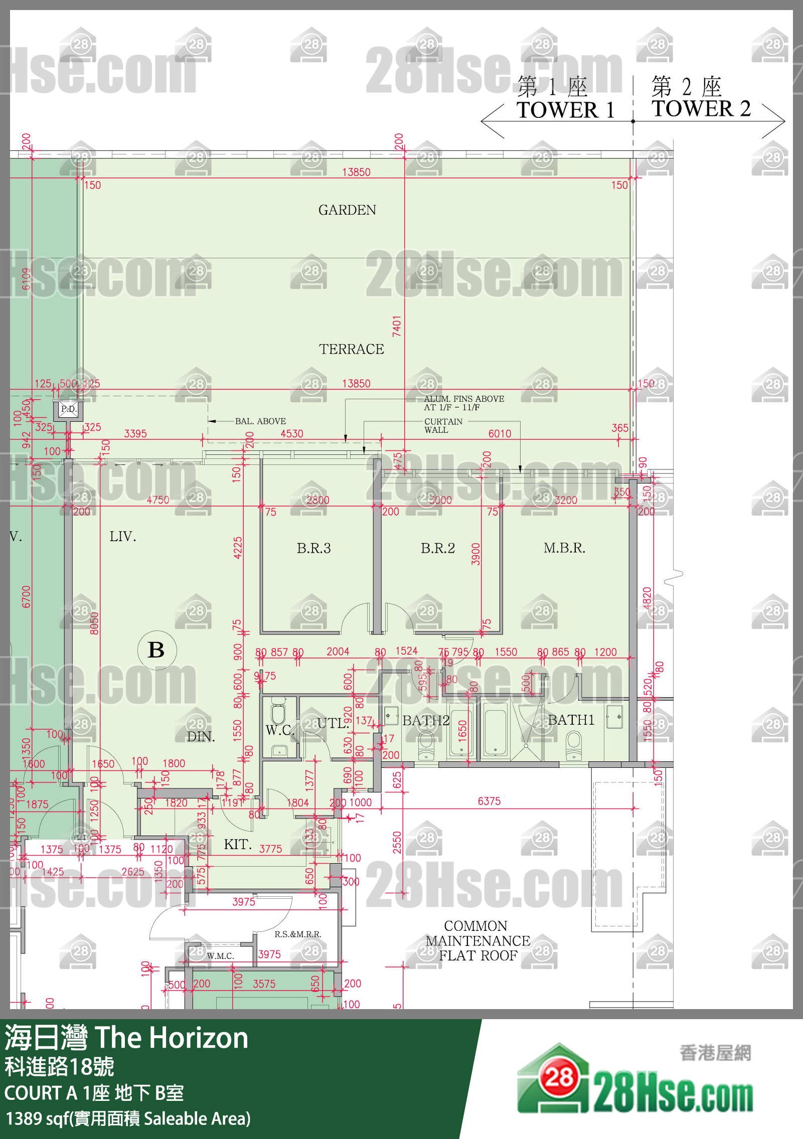 海日灣 大廈COURT A 1座地下 B室 平面圖