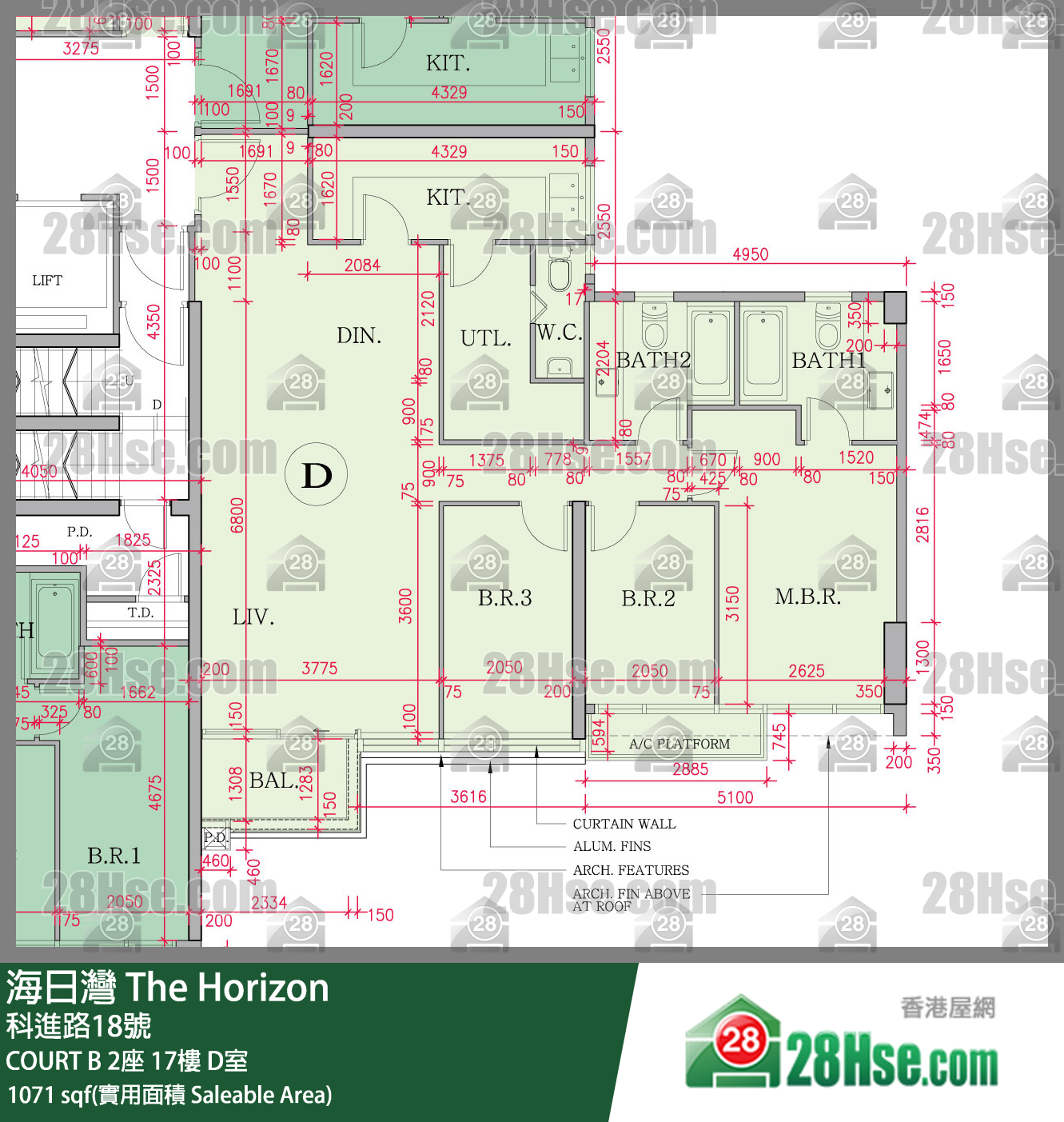 海日灣 大廈COURT B 2座17樓 D室 平面圖