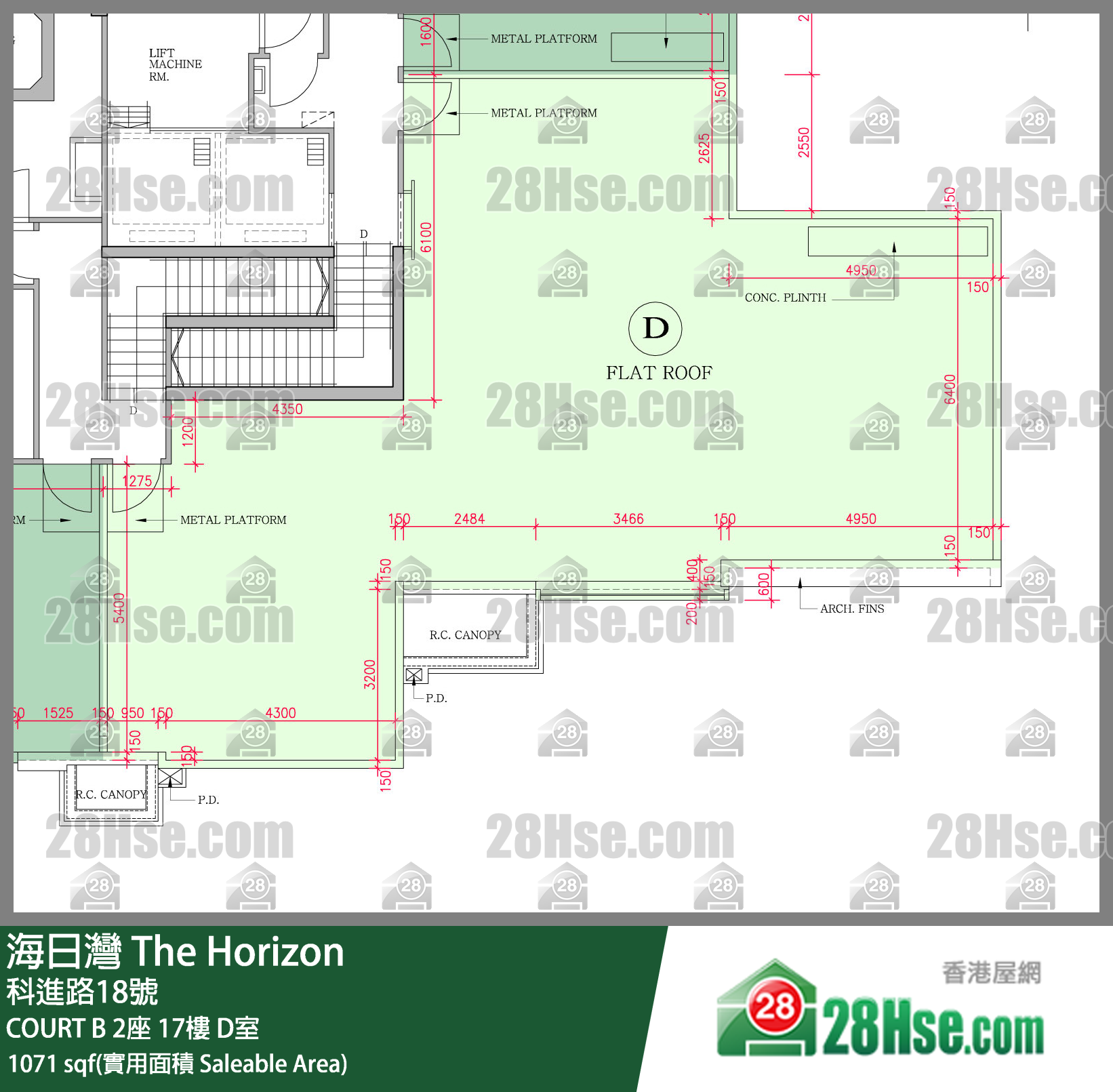 海日灣 大廈COURT B 2座17樓 D室 平面圖