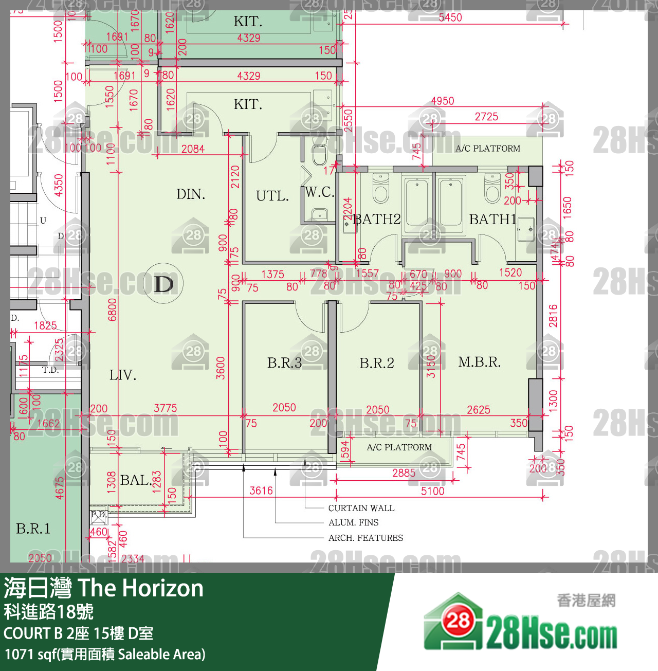 海日灣 大廈COURT B 2座15樓 D室 平面圖