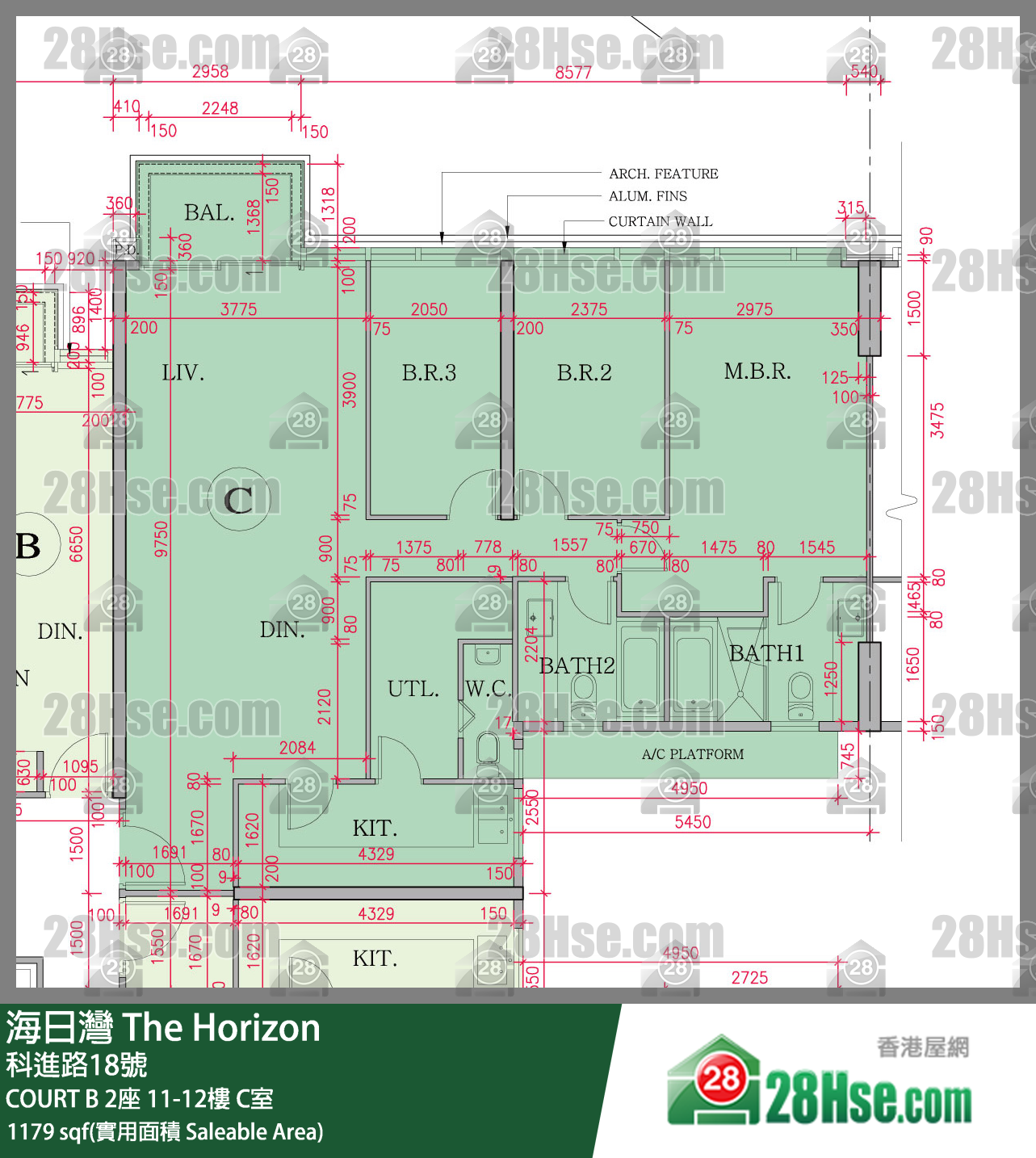 海日灣 大廈COURT B 2座12樓 C室 平面圖