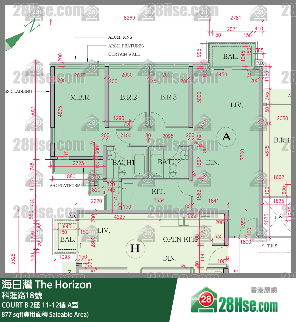 海日灣 大廈 COURT B 2座 12樓 A室 平面圖