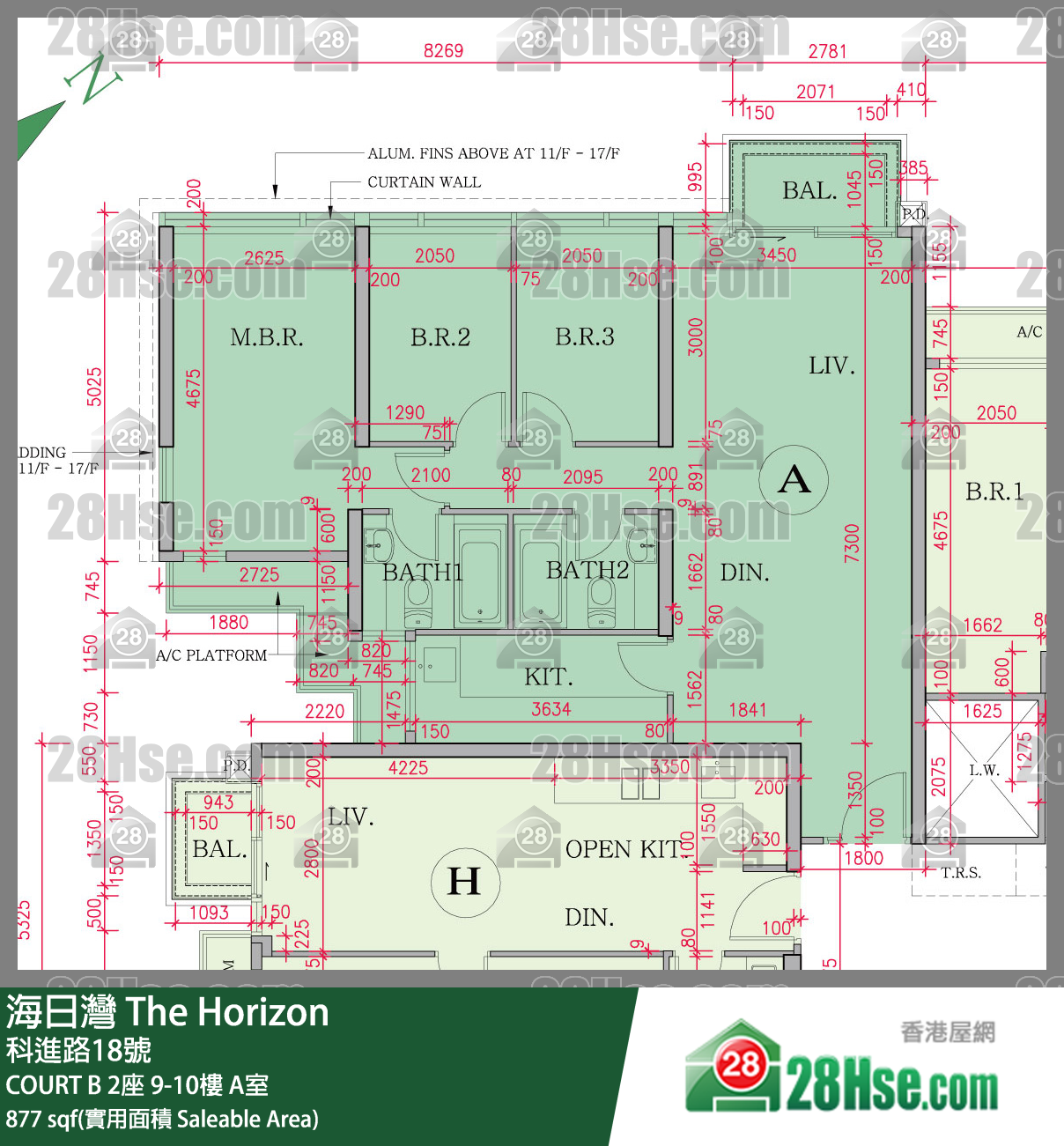 海日灣 大廈 COURT B 2座 10樓 A室 平面圖