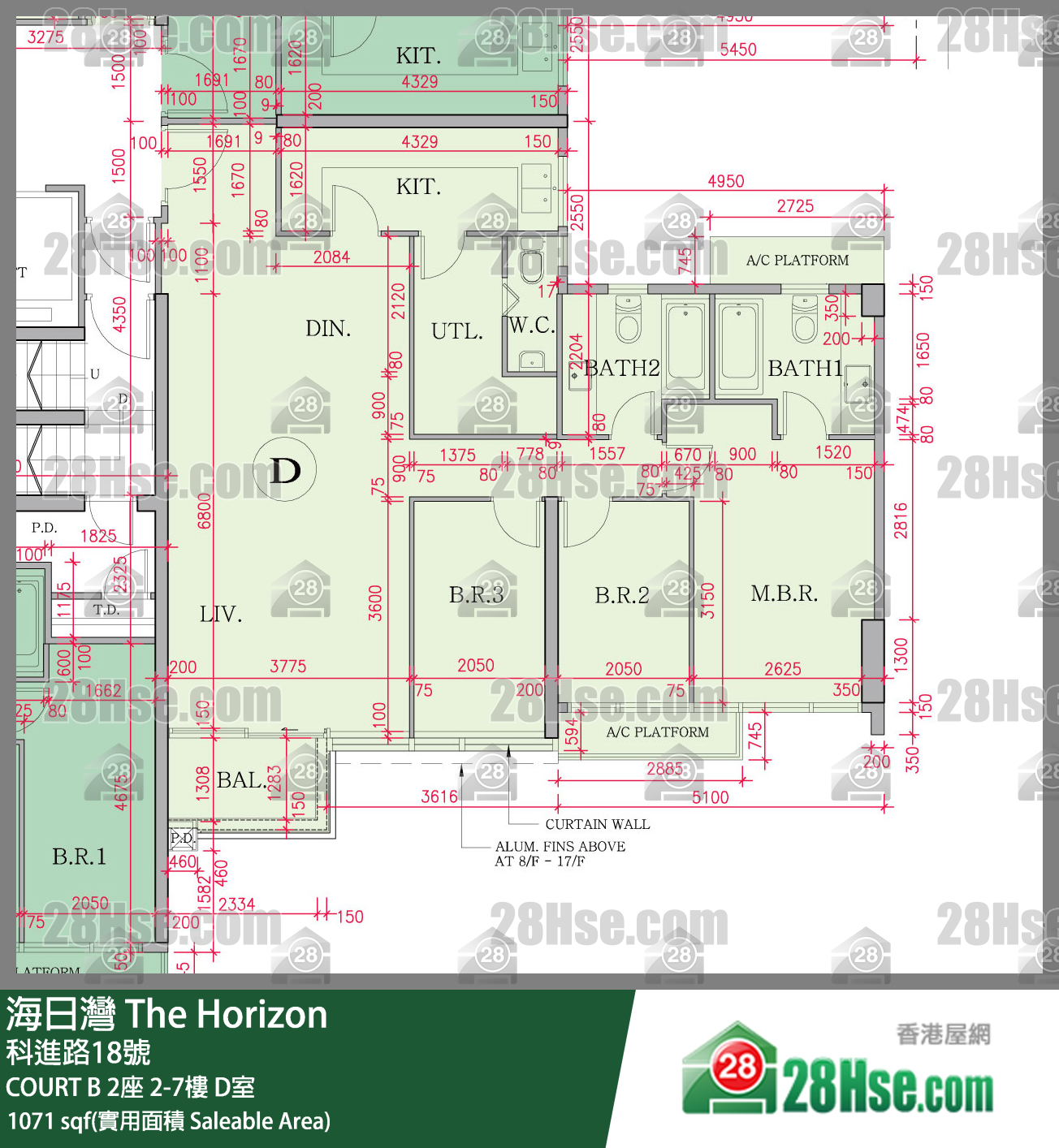海日灣 大廈 COURT B 2座 5樓 D室 平面圖