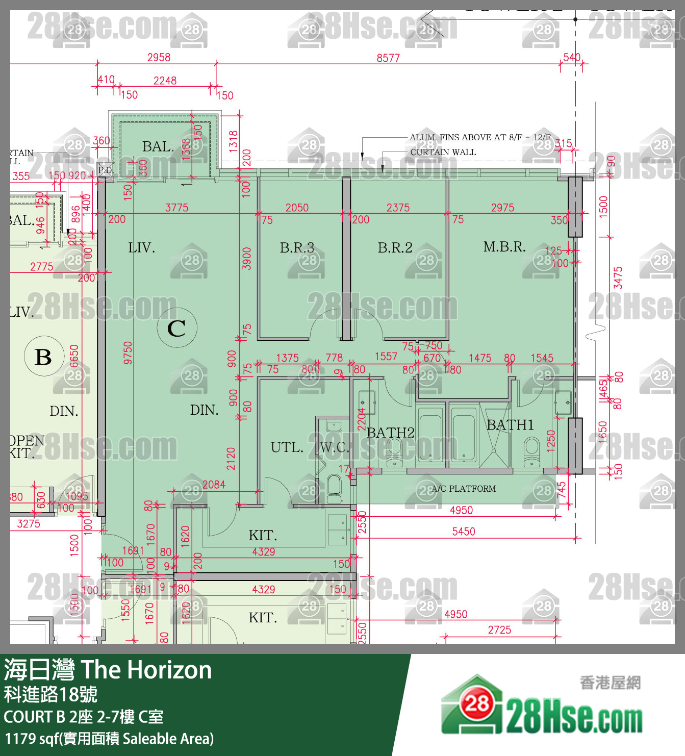 海日灣 大廈 COURT B 2座 5樓 C室 平面圖