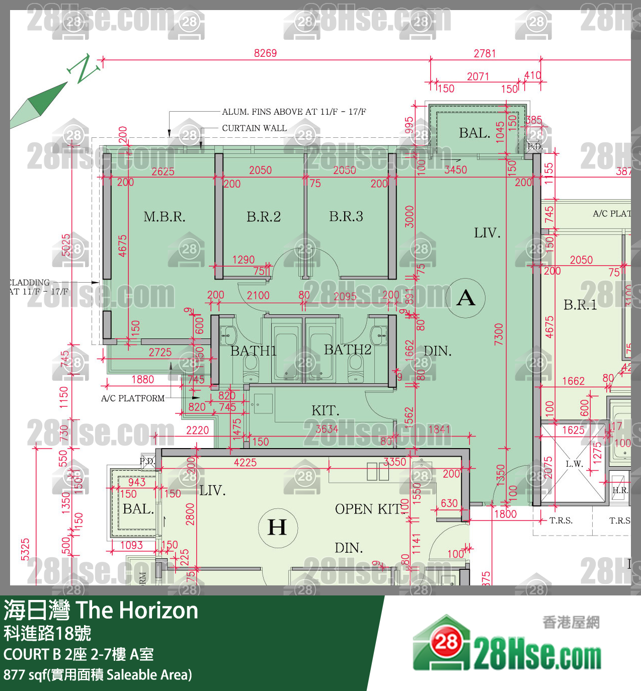 海日灣 大廈COURT B 2座2樓 A室 平面圖