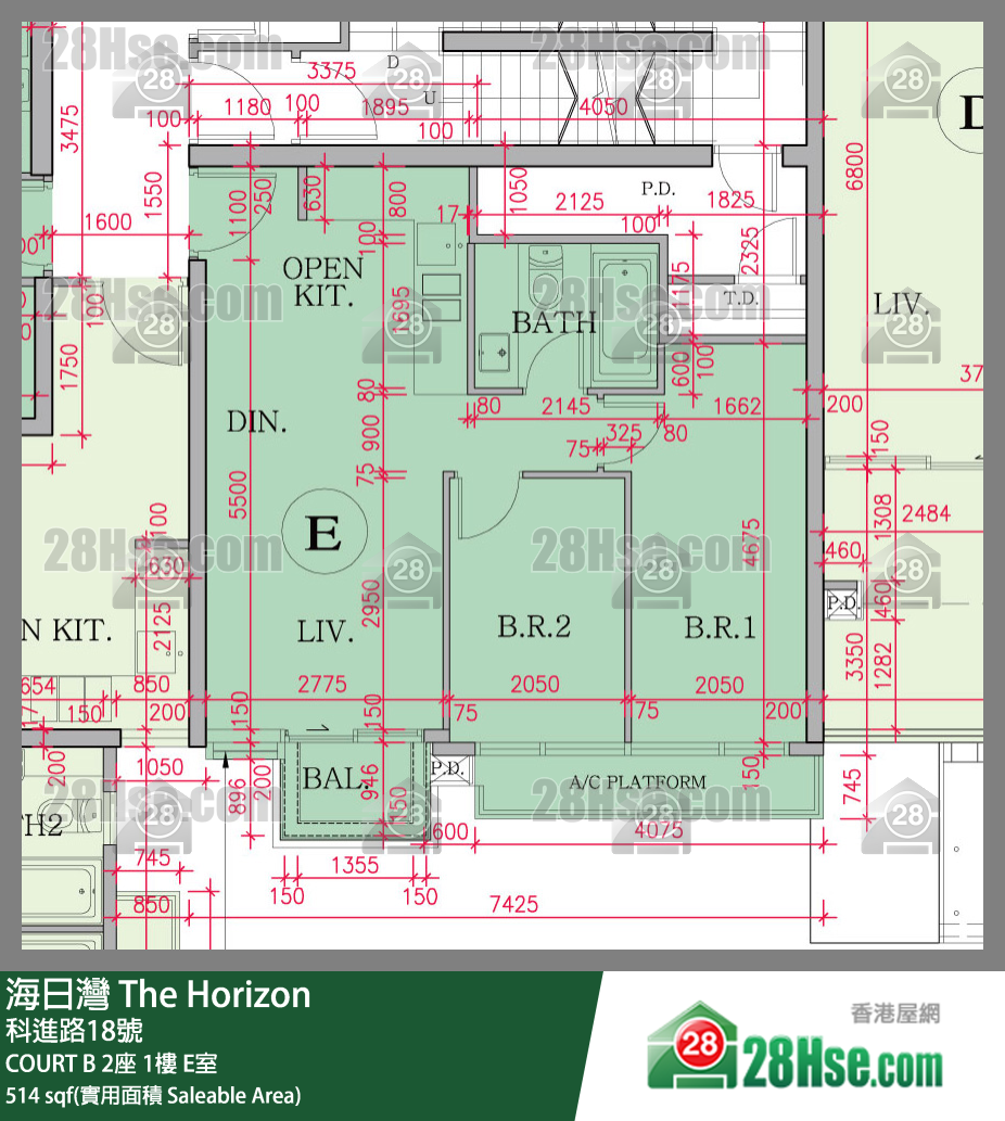 海日灣 單位平面圖(由 28Hse 提供)