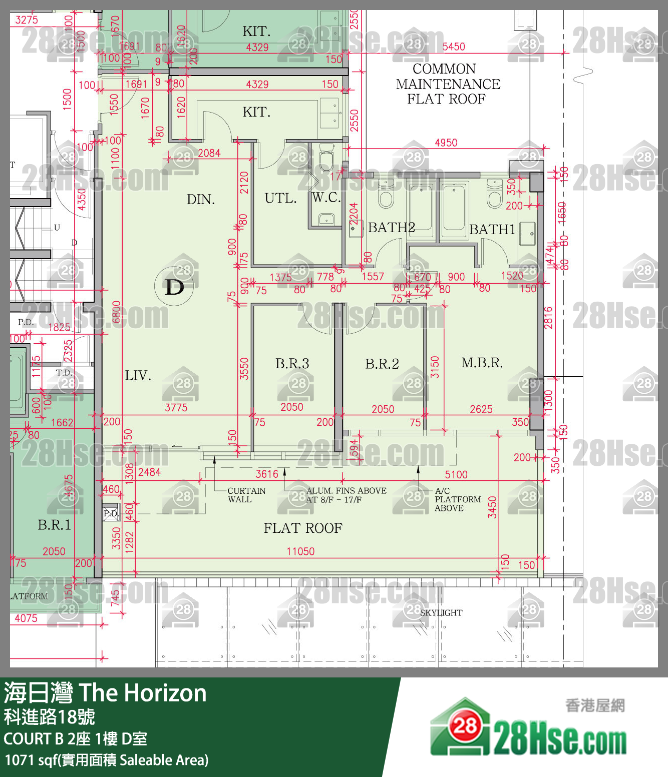 海日灣 大廈COURT B 2座1樓 D室 平面圖