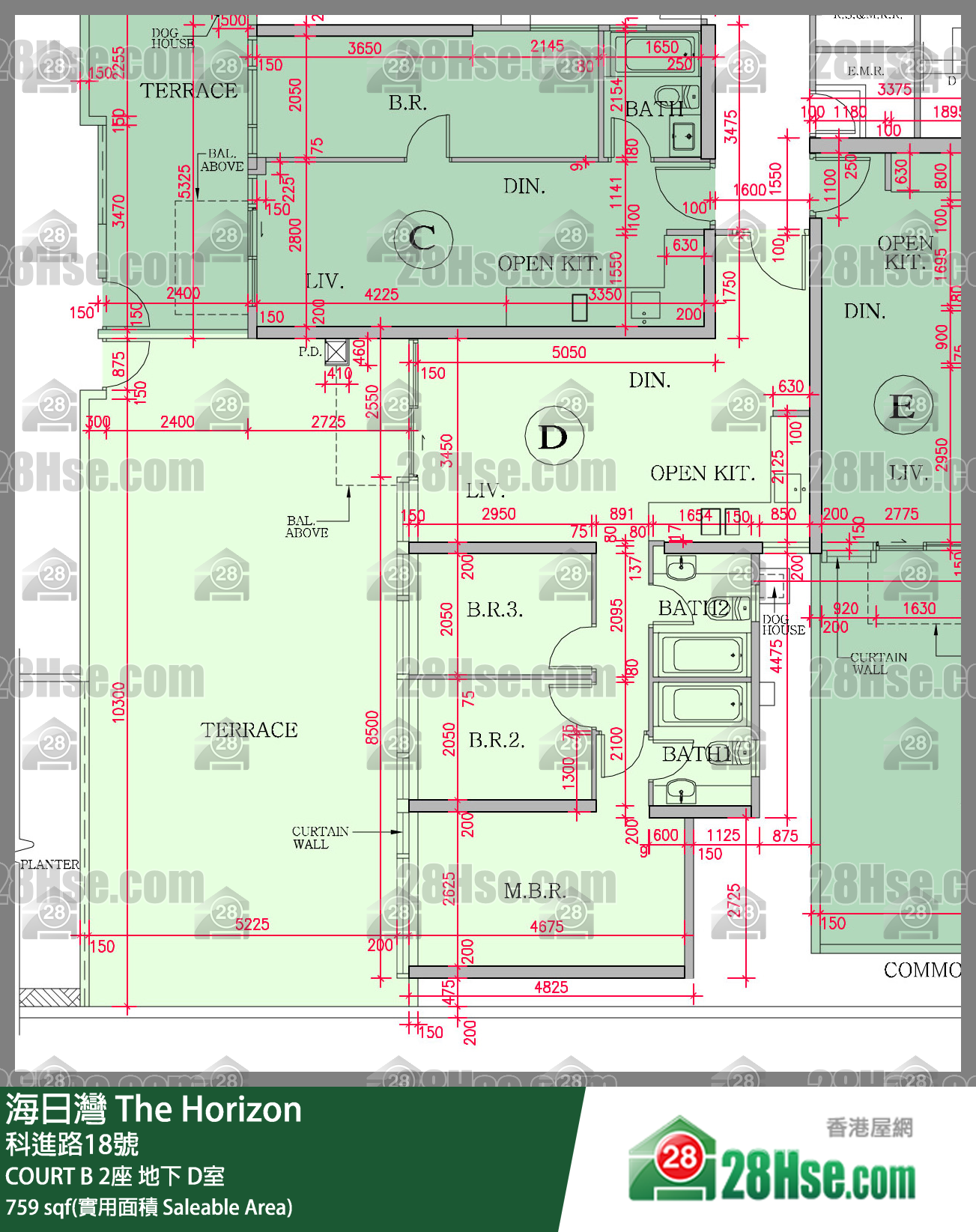 The Horizon Unit FloorPlan (Provided by 28Hse)
