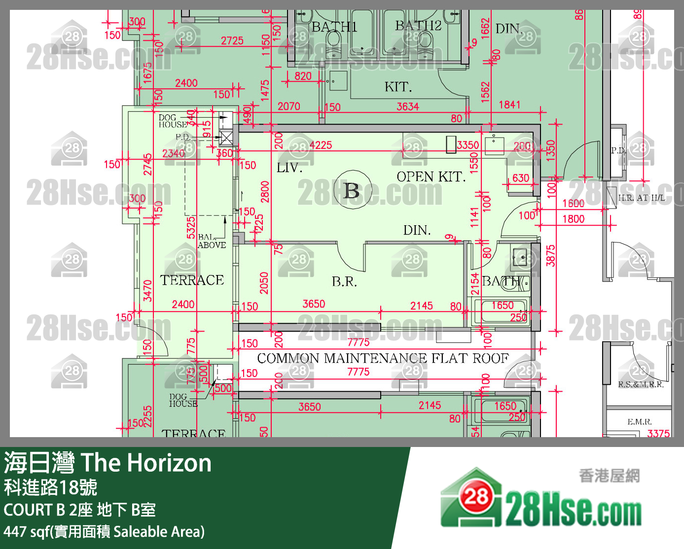 海日灣 大廈COURT B 2座地下 B室 平面圖